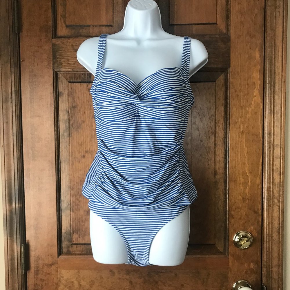 Niptuck Blue /White Striped Tankini Top & Bottom US Size 10